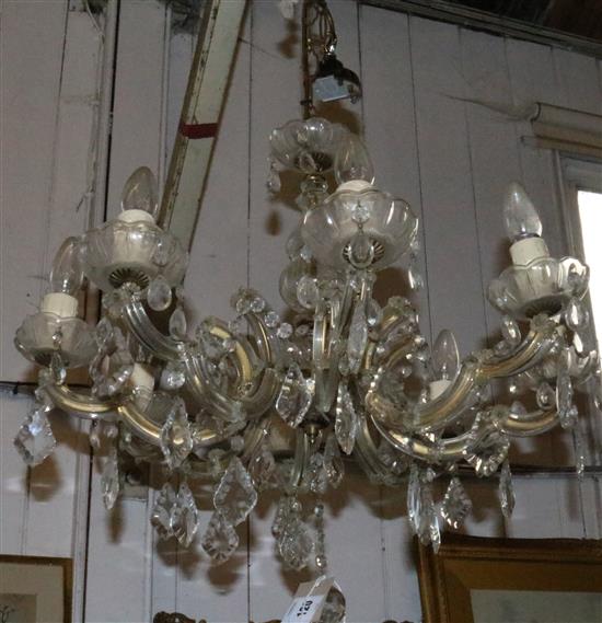 8-branch glass chandelier